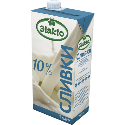 Сливки Элакто 10% 1л Сливки Элакто 10% 1л