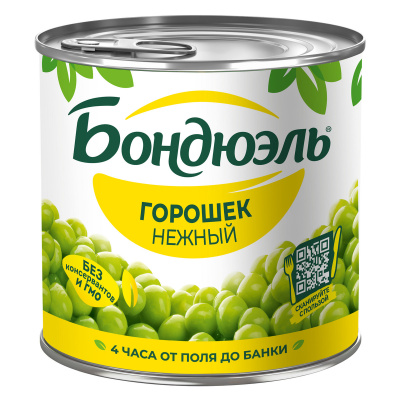 Горошек Bonduelle зеленый нежный 400г