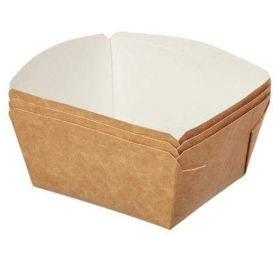 Лоток бумажный жиростойкий для фастфуда HANDY TRAY крафт 350мл 125*110*55мм 1уп*240шт