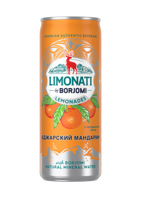 Лимонад БОРЖОМИ LIMONATI BY BORJOMI Аджарский мандарин 0,33л