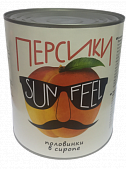 Персики SUNFEEL половинки в сиропе 3100мл