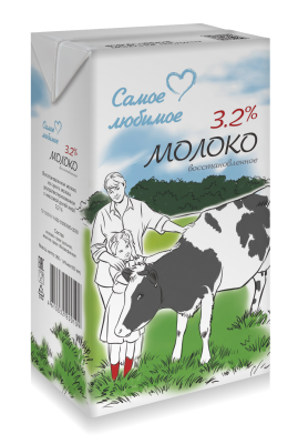 Молоко Самое любимое восстановленное ультрапастеризованное 3,2% 950г
