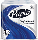 Туалетная бумага Papia Professional белая 3-слойная 8 рулонов