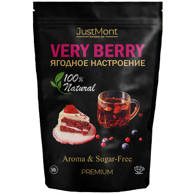 Чай JustMont Ягодное настроение черный листовой с добавками 50г