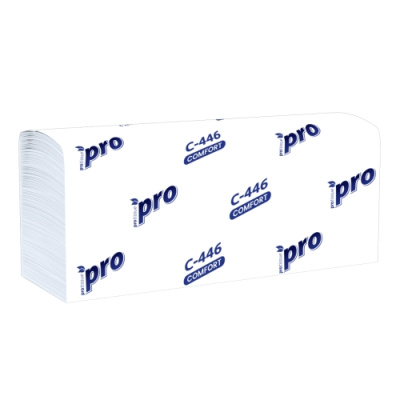 Полотенца бумажные PRO Tissue 1-слойные Z сложения 215*240 белые 200шт