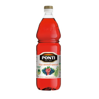 Уксус винный красный 6% 1л PONTI