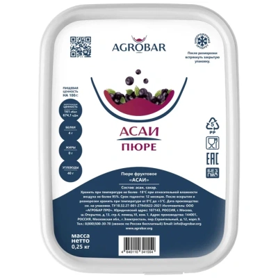 Пюре Агробар (AGROBAR) асаи с/м 250г