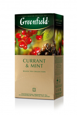 Чай GREENFIELD Currant & Mint черный 25пакетиков*1,8г