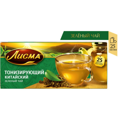 Чай Лисма зеленый тонизирующий 25пакетиков*2г