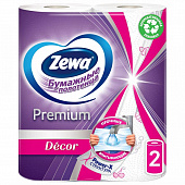 Полотенца кухонные ZEWA Premium Декор 2-слойные 2 рулона