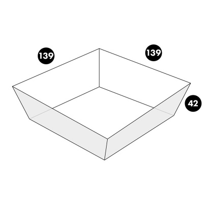 Лоток бумажный жиростойкий для гамбургера TRAY крафт 550мл 139*139*42мм 1уп*450шт