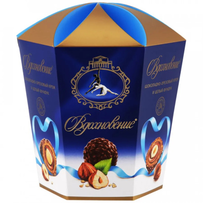 Конфеты Вдохновение шоколадно-ореховый крем и целый фундук 150г