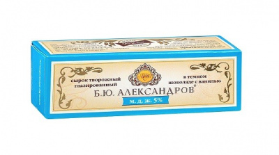 Сырок Б.Ю. Александров творожный глазированный в темном шоколаде с ванилью 5% 50г