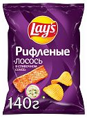 Чипсы Lays Лосось в сливочном соусе рифленые 140г