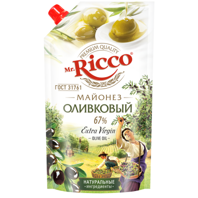 Майонез Mr.Ricco Extra Virgin оливковый 67% 400мл