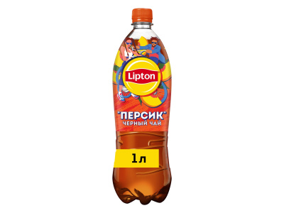 Холодный чай Lipton черный со вкусом персика 1л пл/б