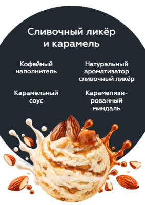 Мороженое Monterra пломбир Сливочный ликер и карамель 2,4л