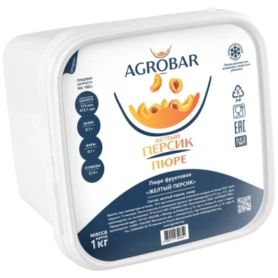 Пюре Агробар (AGROBAR) желтый персик с/м 1кг