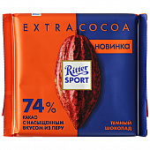Шоколад Ritter Sport темный с насыщенным вкусом из Перу 74% 100г