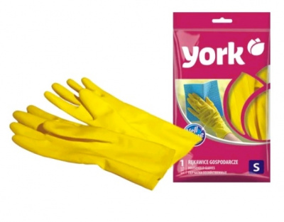 Перчатки хозяйственные резиновые YORK размер S 1пара