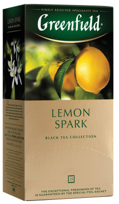 Чай GREENFIELD Lemon Spark черный 25пакетиков*1,5г