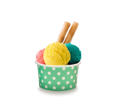 Контейнер круглый бумажный зеленый в белый горошек 165мл 1кор*50шт 