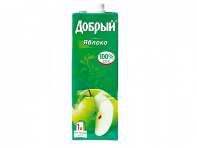 Сок Добрый яблочный 100% 1л
