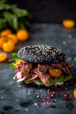 Булочки Bagerstat Foodservice (Лантманнен Юнибейк) для гамбургера черная с кунжутом 125мм*24шт