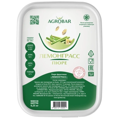 Пюре Агробар (AGROBAR) лемонграсс с/м 250г