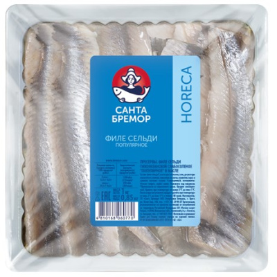 Сельдь филе Популярное в масле 1кг Санта Бремор HORECA